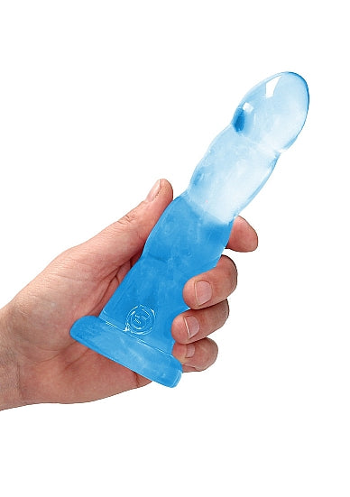 Shots Realrock Crystal Clear 7" Rippled Dildo  - Transparent