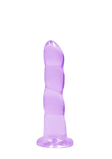 Shots Realrock Crystal Clear 7" Rippled Dildo  - Transparent Purple