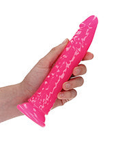 Shots Realrock Slim Dildo Glow In The Dark Neon Pink / 7"