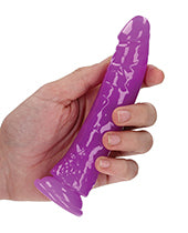 Shots Realrock Slim Dildo Glow In The Dark Neon Purple / 6"