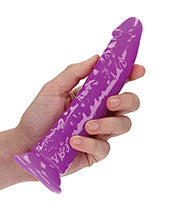 Shots Realrock Slim Dildo Glow In The Dark Neon Purple / 7"