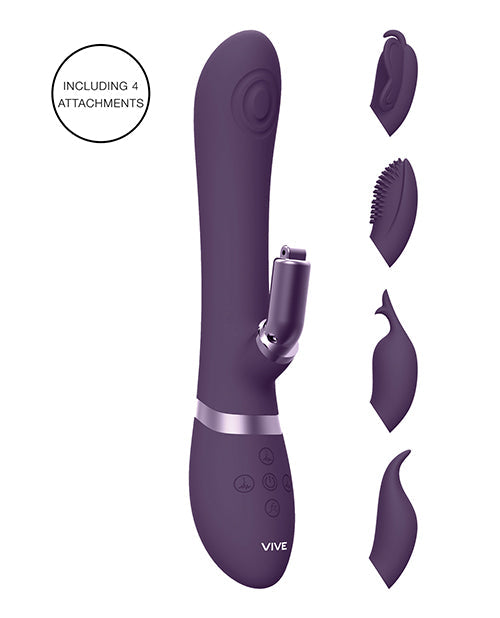 Shots Vive Etsu  Pulse G-spot Rabbit Vibrator W/interchangeable Clitoral Attachments - Purple