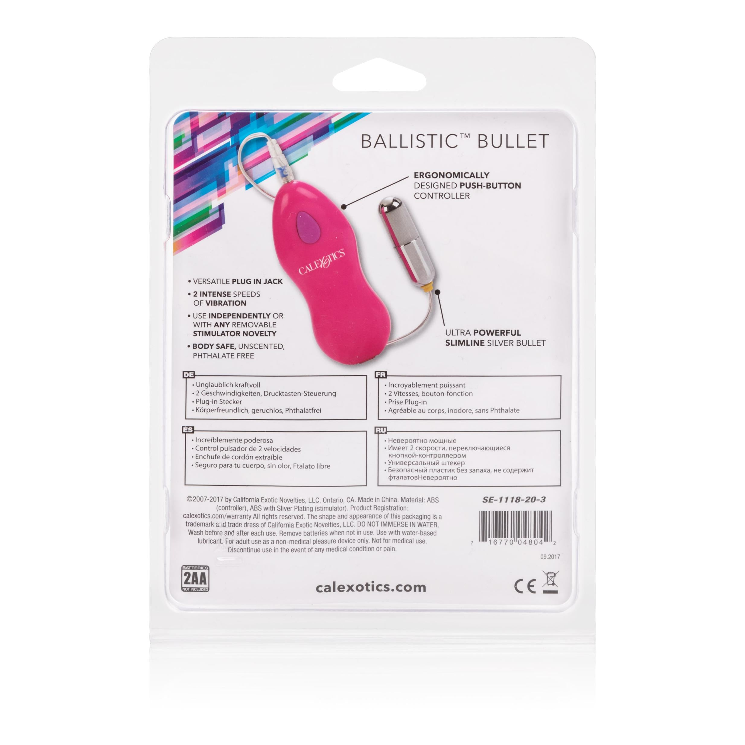 Silent Power Plug-In Vibrating Bullets with Speed Control Pink