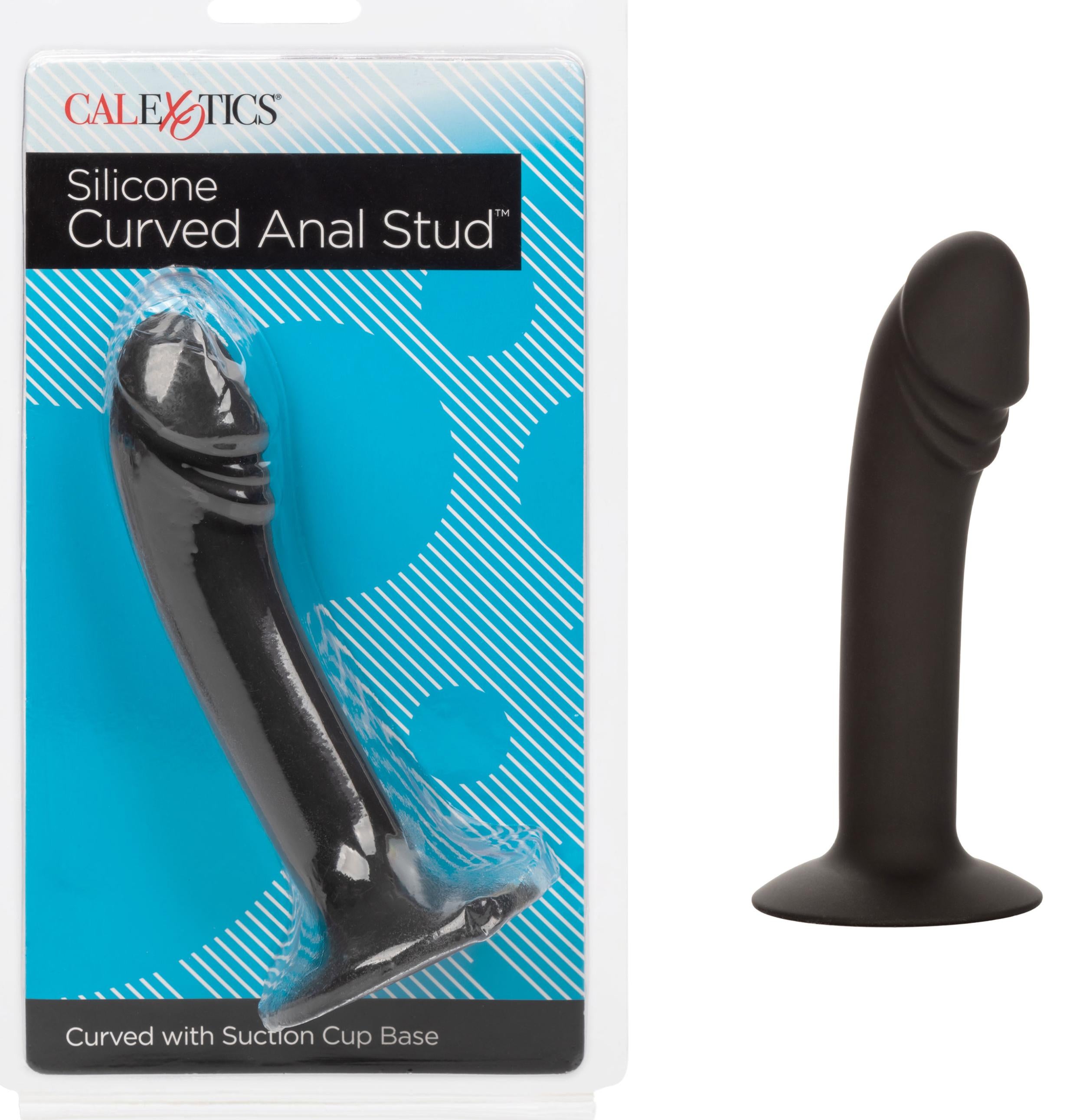 Silicone Curved Anal Stud - Black