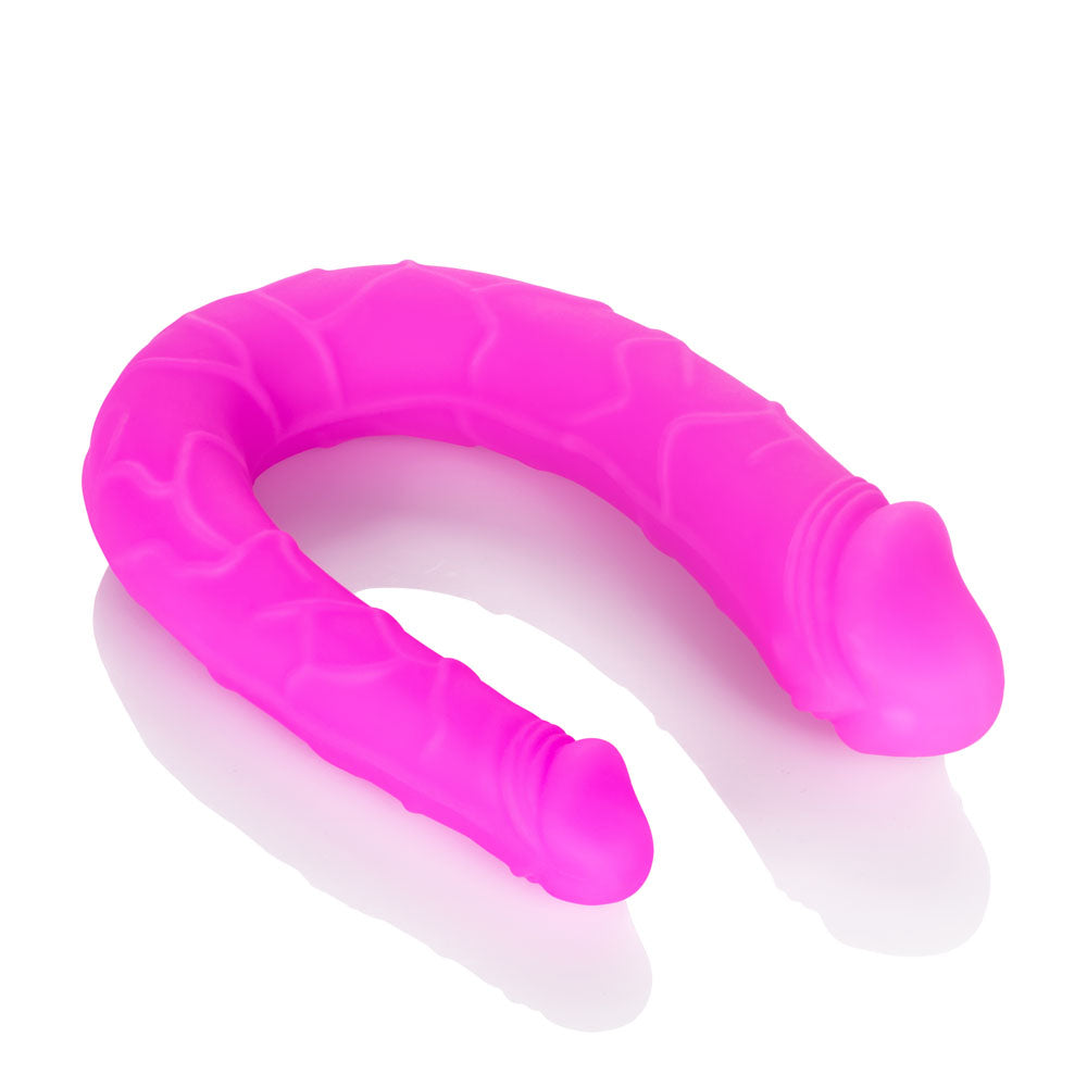Silicone Double Dong Ac/dc Dong - Pink Purple