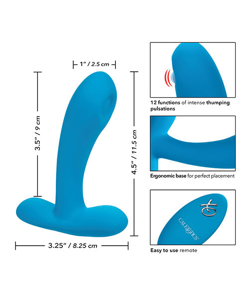 Silicone Pulsing Pleaser W/remote - Blue