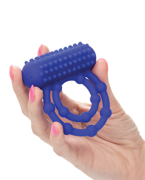 Silicone Rechargeable 10 Bead Maximus Ring - Blue