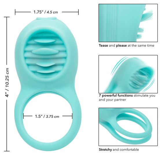 Silicone Rechargeable French Kiss Enhancer Vibrating Cockring