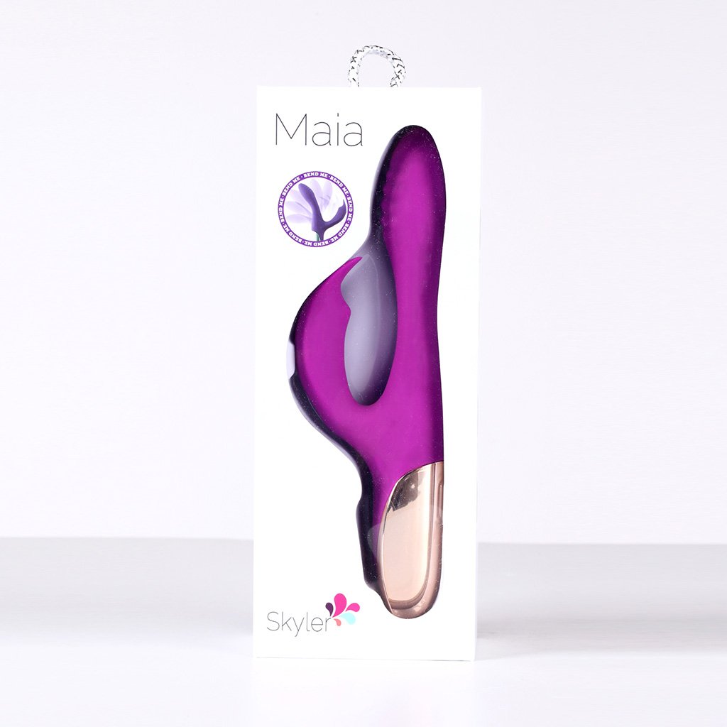 Skyler Silicone Bendable Rabbit Vibrator - Maia Toys Purple