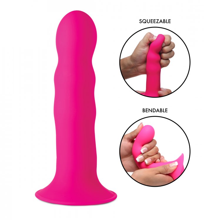 Squeezable Phallic Dildo - Light Pink