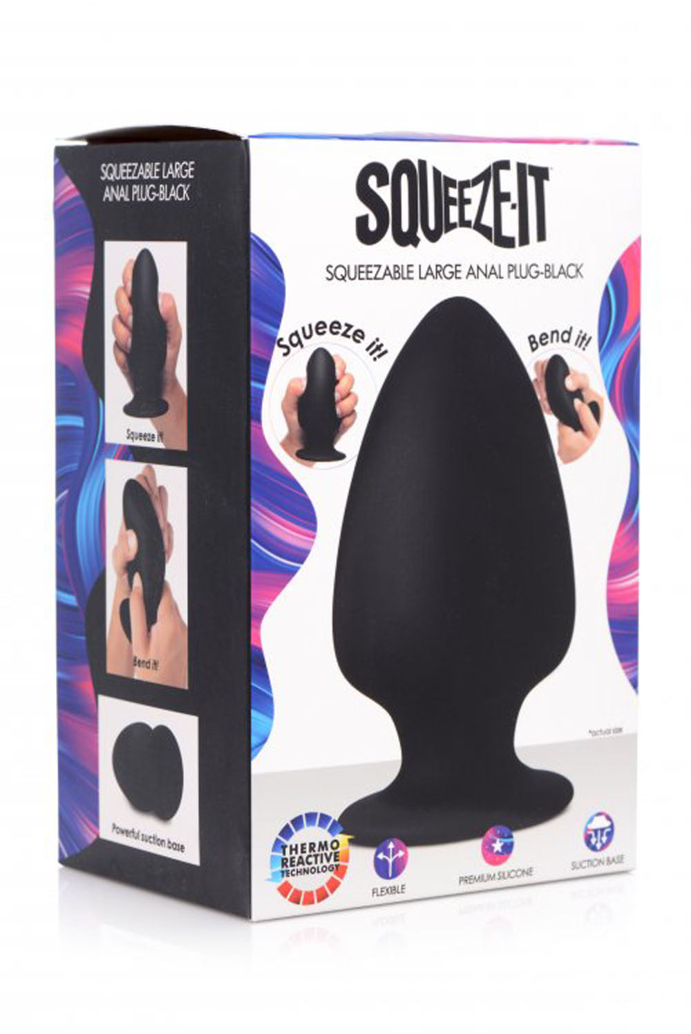 Squeeze-it Silexpan Anal Plug Black Large