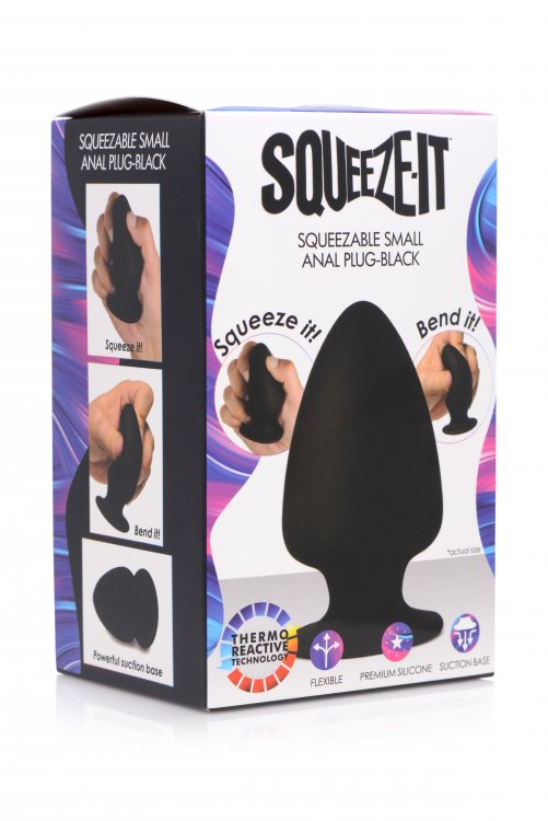 Squeeze-it Silexpan Anal Plug Black Small