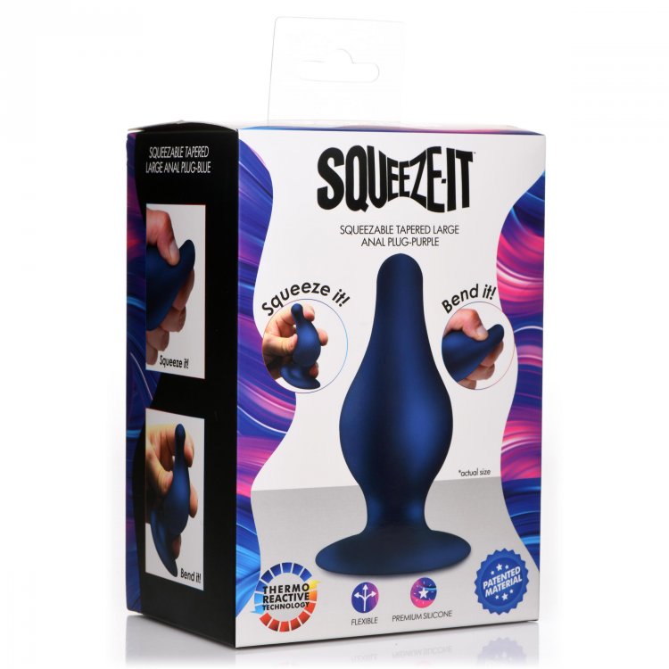 Squeeze-it Tapered Anal Plug Blue Large