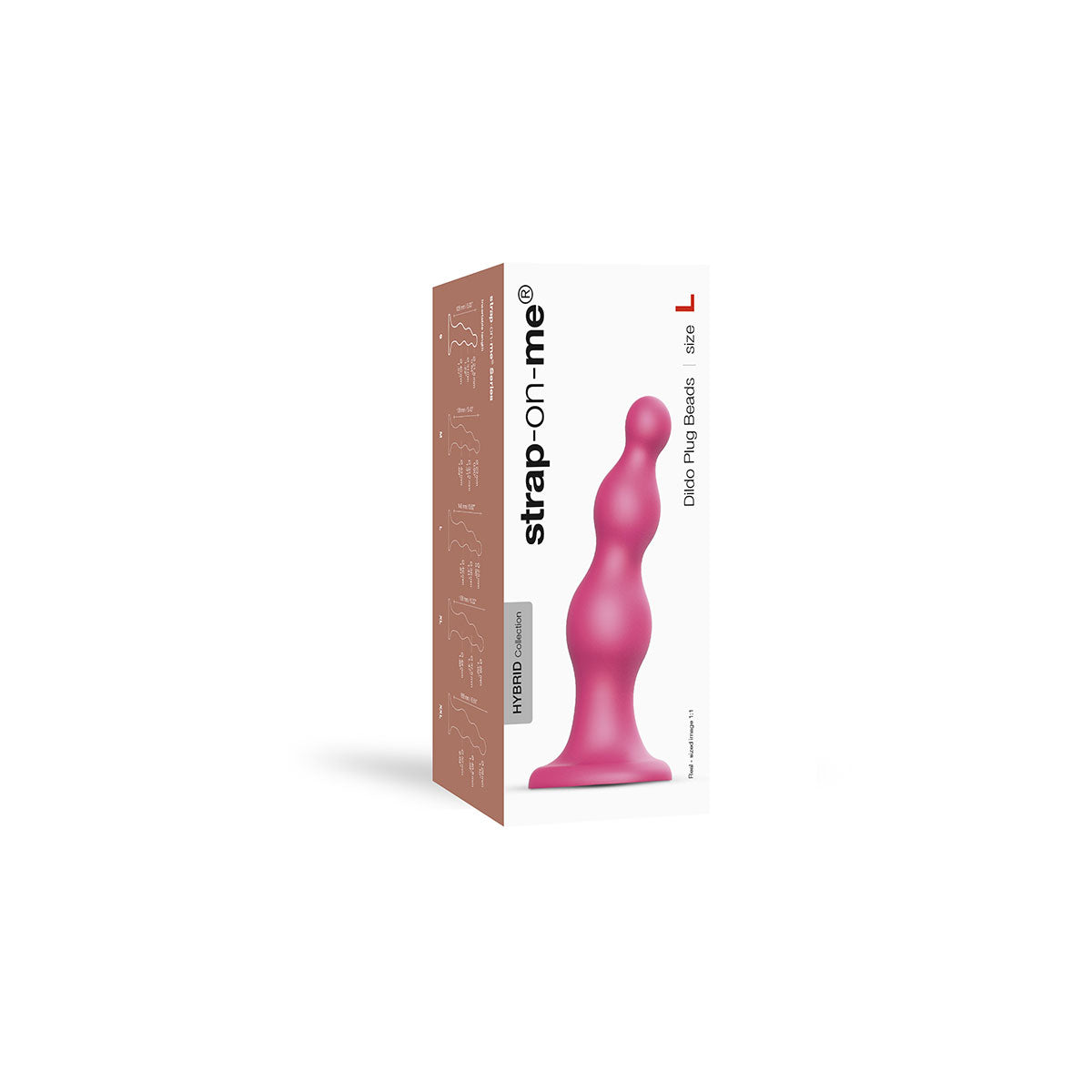 Strap-On-Me Beads Plug Dildo Metallic Raspberry - Large