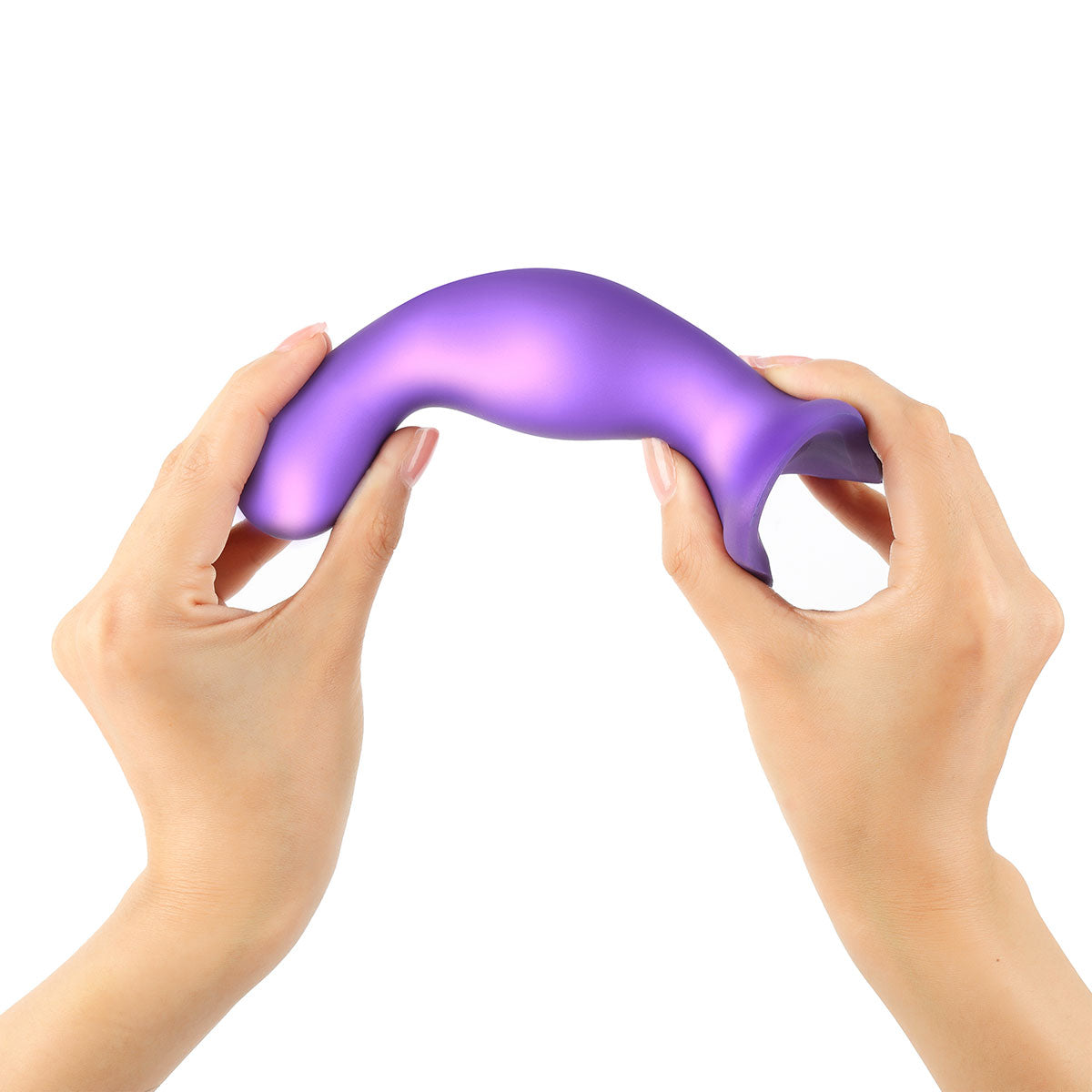 Strap-On-Me Curvy Plug Dildo Metallic Purple - Medium