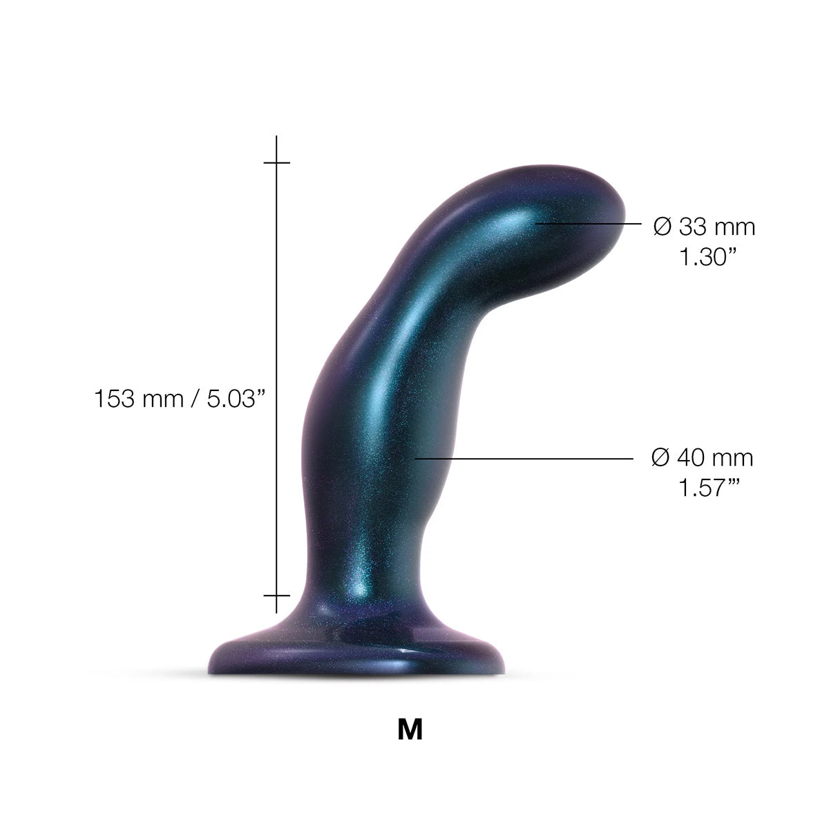 Strap-On-Me Snaky Dildo Medium - Metallic Blue