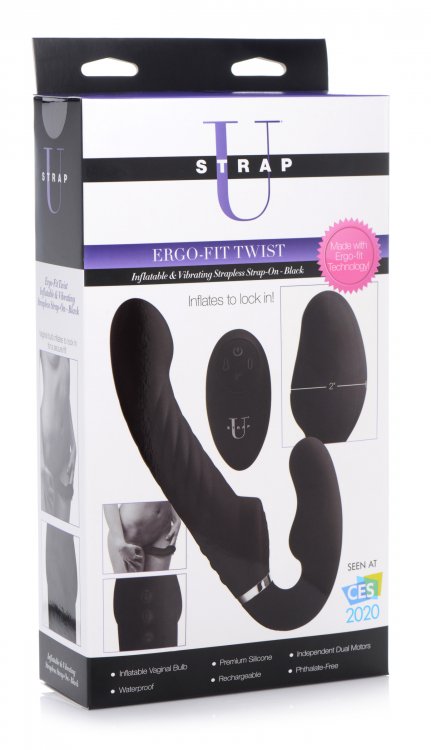 Strap U 10x Swirl Ergo-fit Strapless Strap-on Black