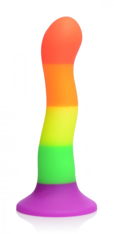 Strap U Proud Rainbow Silicone Dildo W/ Harness