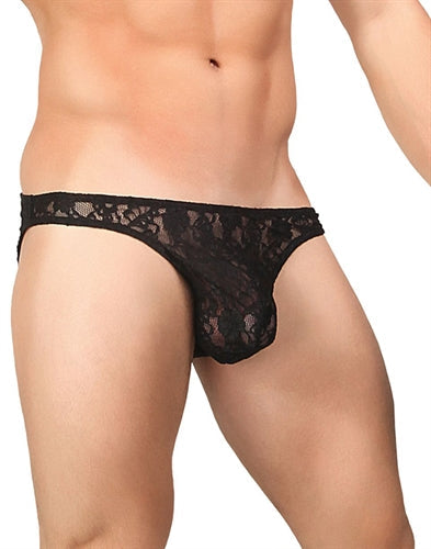 Stretch Lace Wonder Bikini - - Black / Medium