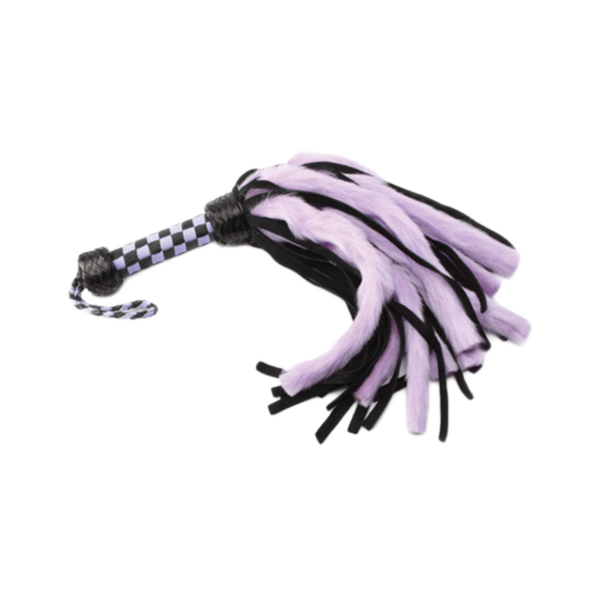 Suede and Fluff MINI Flogger - 18&quot; - Purple/Black