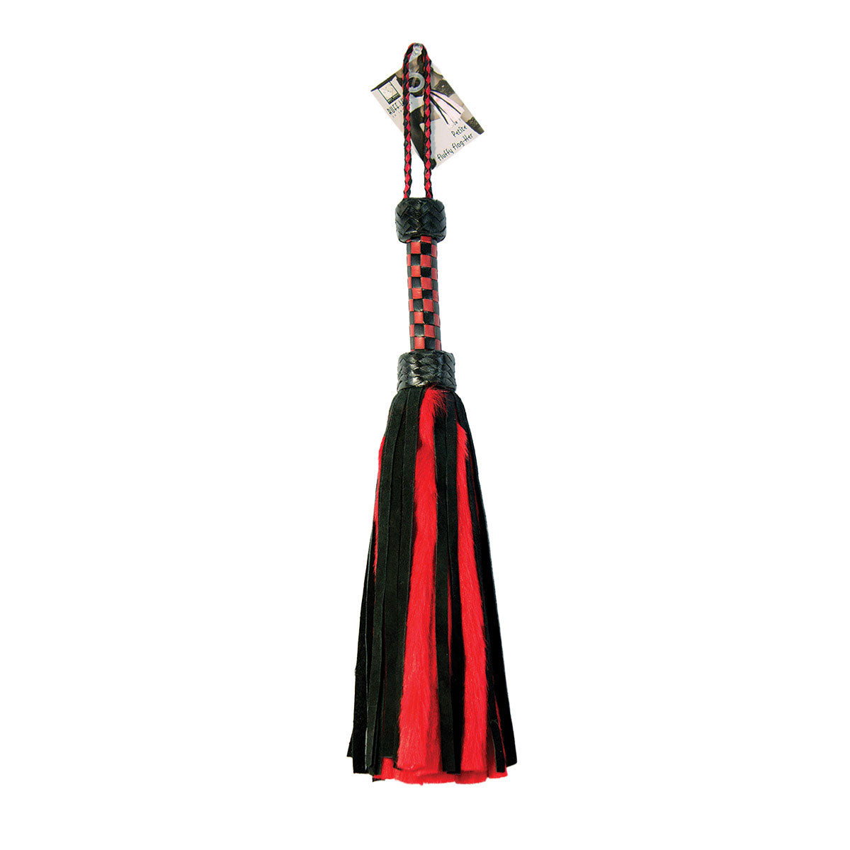 Suede and Fluff MINI Flogger - 18&quot; - Red/Black