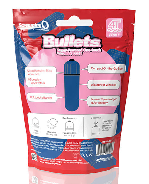 Super Powered One Touch  Vibrating Bullet - Blueberry