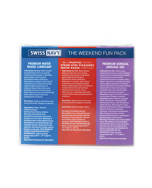 Swiss Navy Weekend Fun Pack Of 3 - 1 Oz