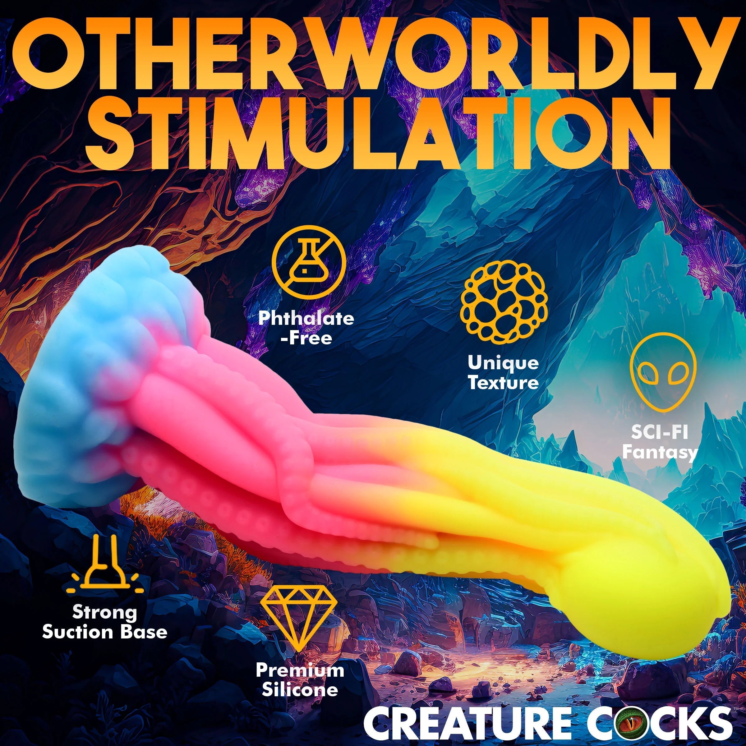 Tenta-Glow Glow-In-The-Dark Fantasy Dildo by Creature Cocks