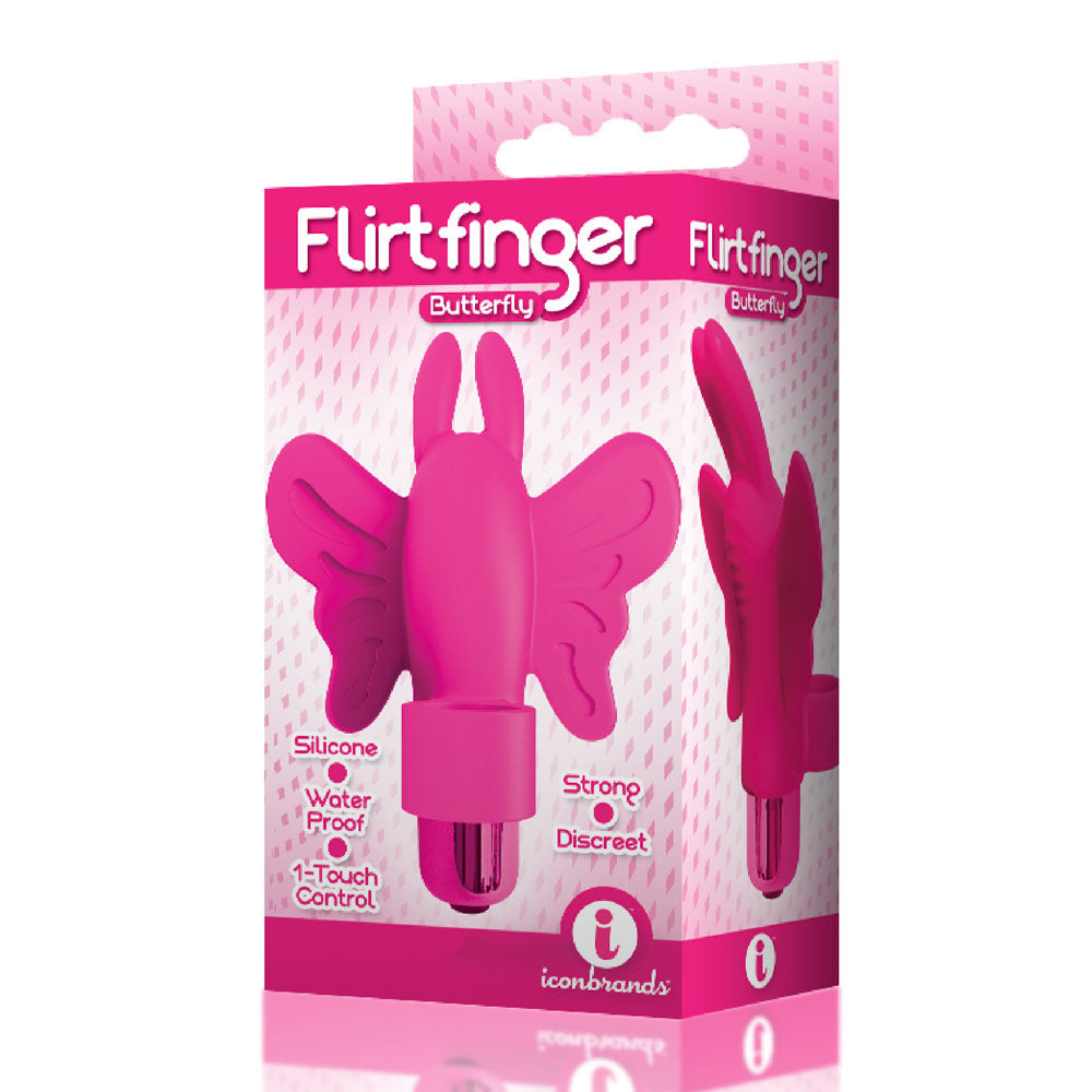 The 9's Flirt Finger Butterfly Finger Vibrator Pink