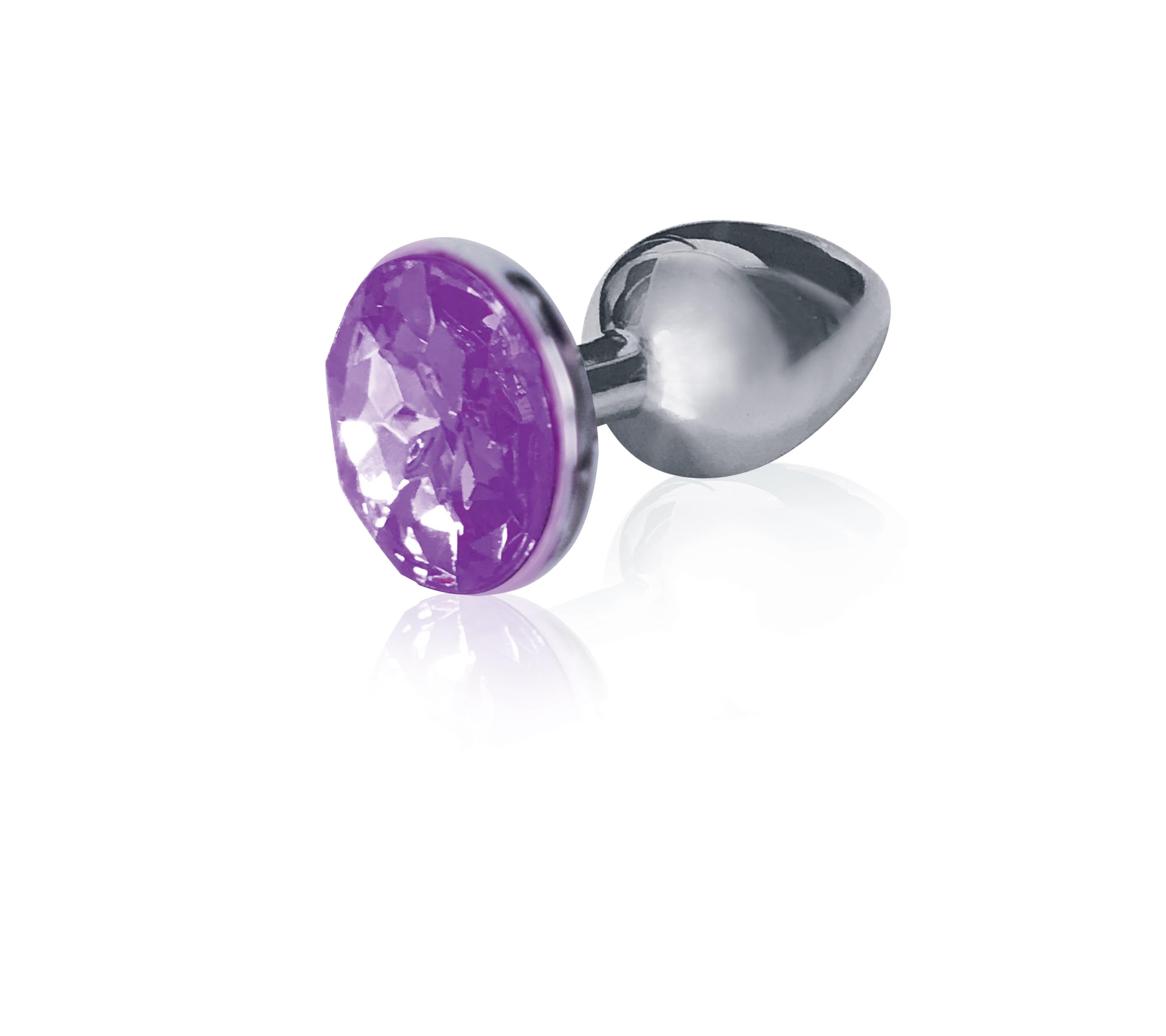 The 9's the Silver Starter Bejeweled Stainless Steel Plug Violet