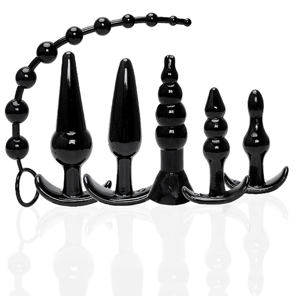 The 9's Try-Curious Anal Plug Kit - Black Black