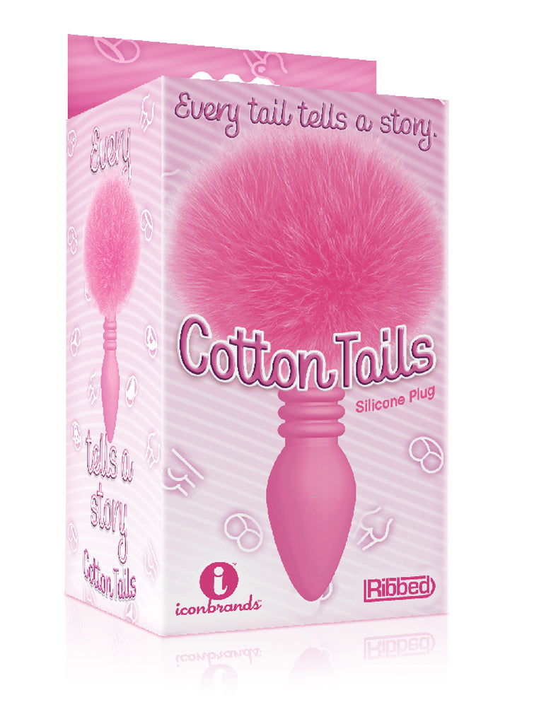 The 9s Cottontails Bunny Tail Butt Plug Ribbed Pink