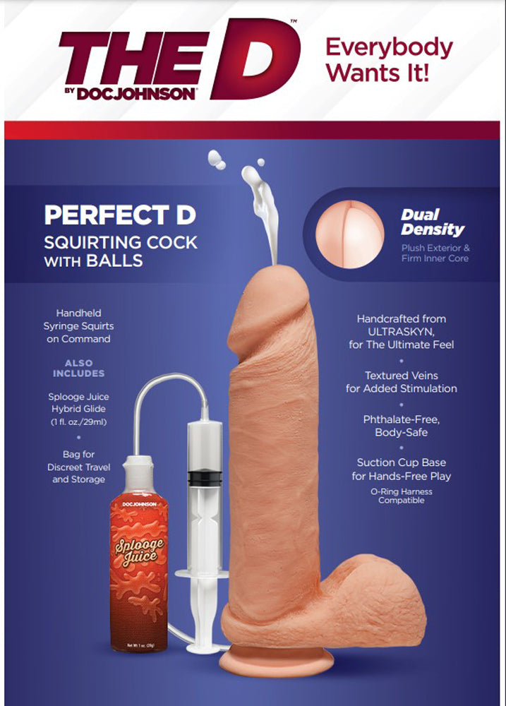 The D 7" Perfect D Squirting W/balls - Vanilla 7 Inch
