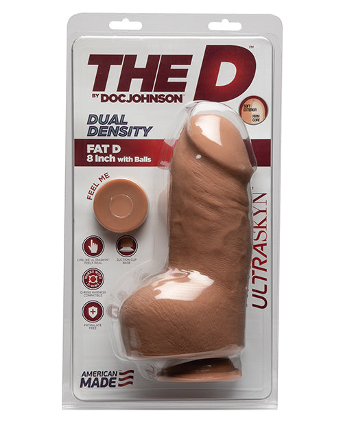 The D - Fat D - 8 Inch With Balls - Ultraskyn -  Caramel Caramel