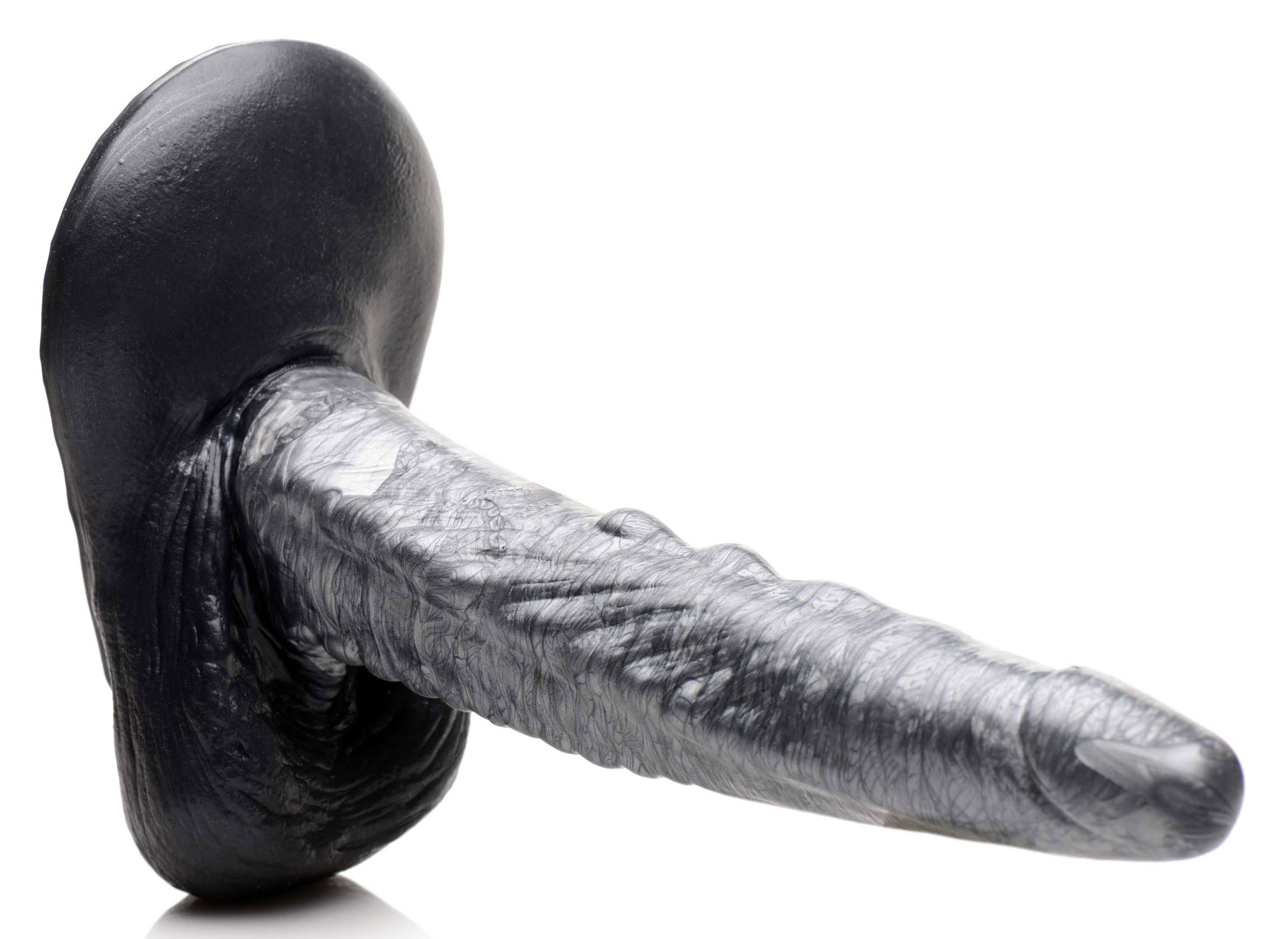 The Gargoyle Rock Hard Silicone Dildo -  Silver