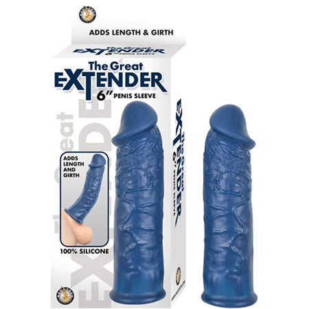 The Great Extender 6 Penis Sleeve Blue