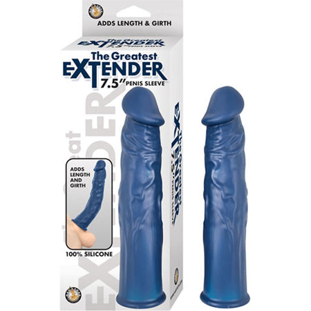 The Great Extender 7.5 Penis Sleeve Blue