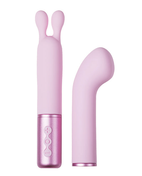 The Naughty Collection Interchangeable Heads Vibrator - Bundle Pink