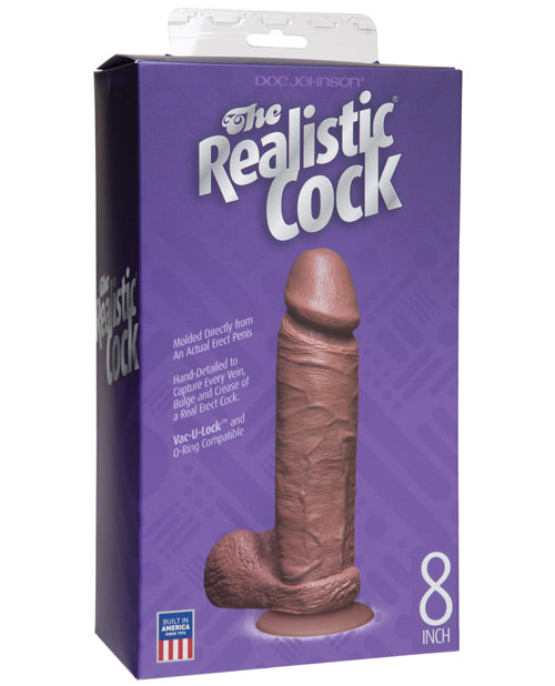 The Realistic Cocks 8 Inch - Brown Brown