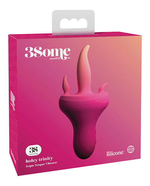 Threesome Holey Trinity Triple Tongue Vibrator -  Pink