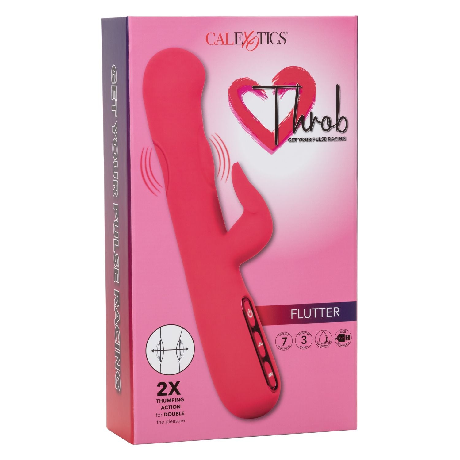 Throb Flutter Pink Rabbit Vibrator - CalExotics