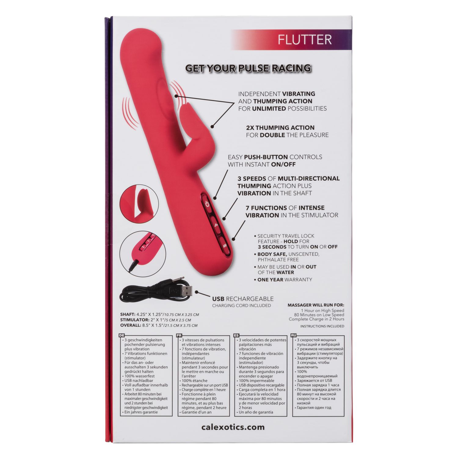 Throb Flutter Pink Rabbit Vibrator - CalExotics