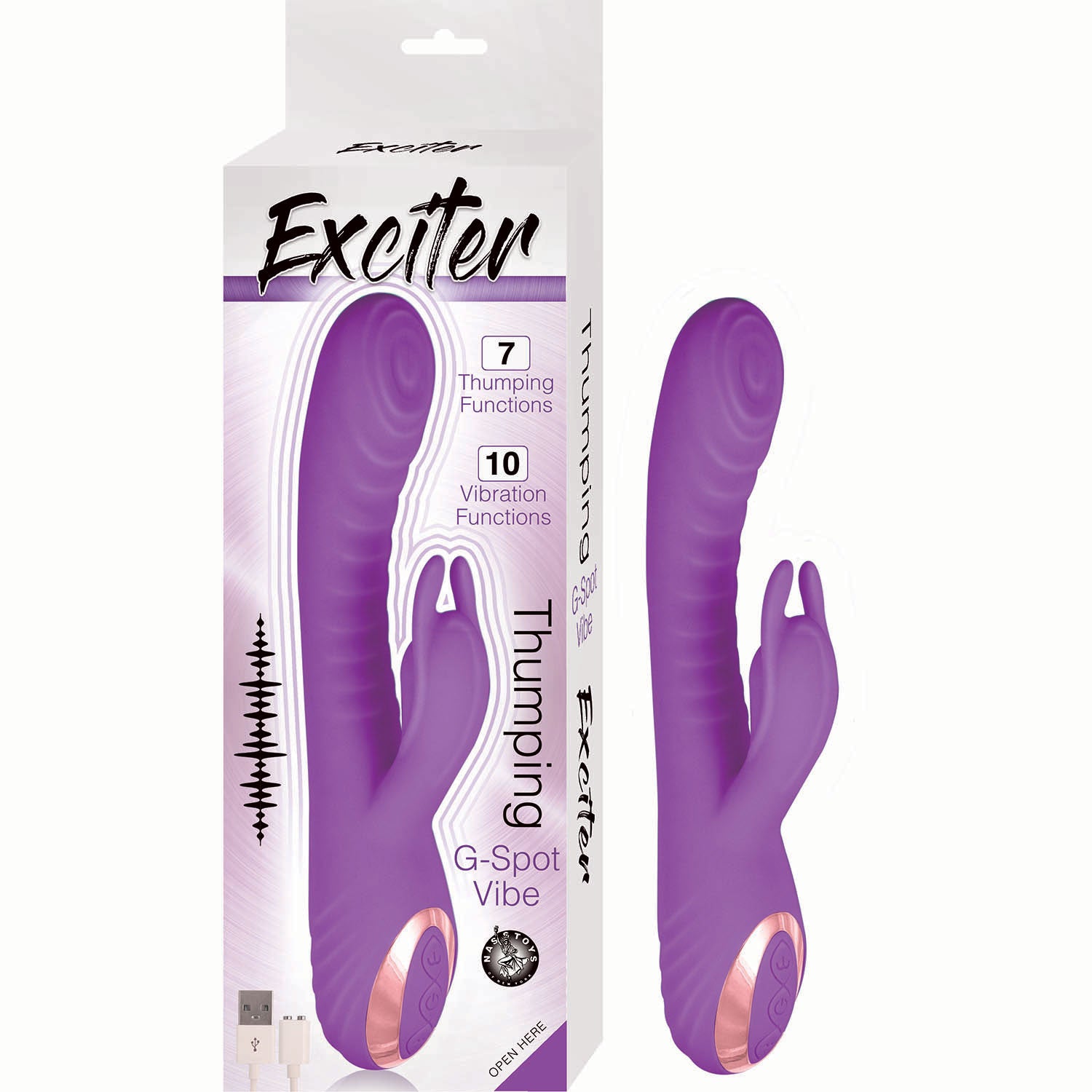 Thumping G-Spot Vibrator - Aqua - Nasstoys Purple