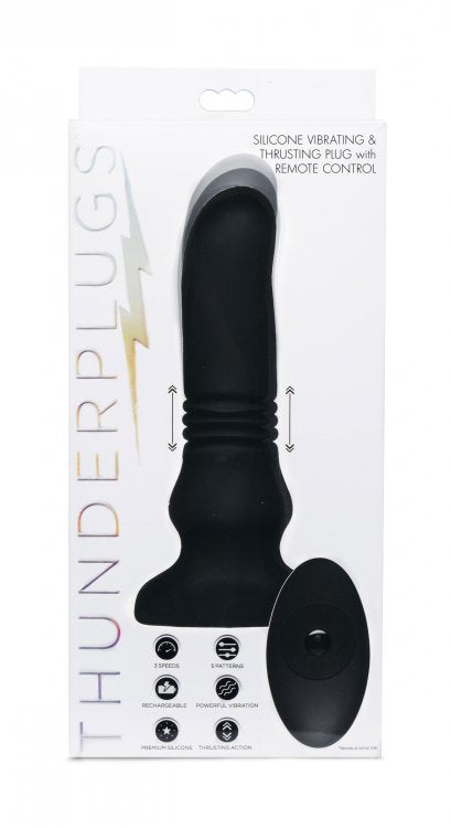 Thunderplugs Silicone Vibrating & Thrusting Plug W/ Remote Control