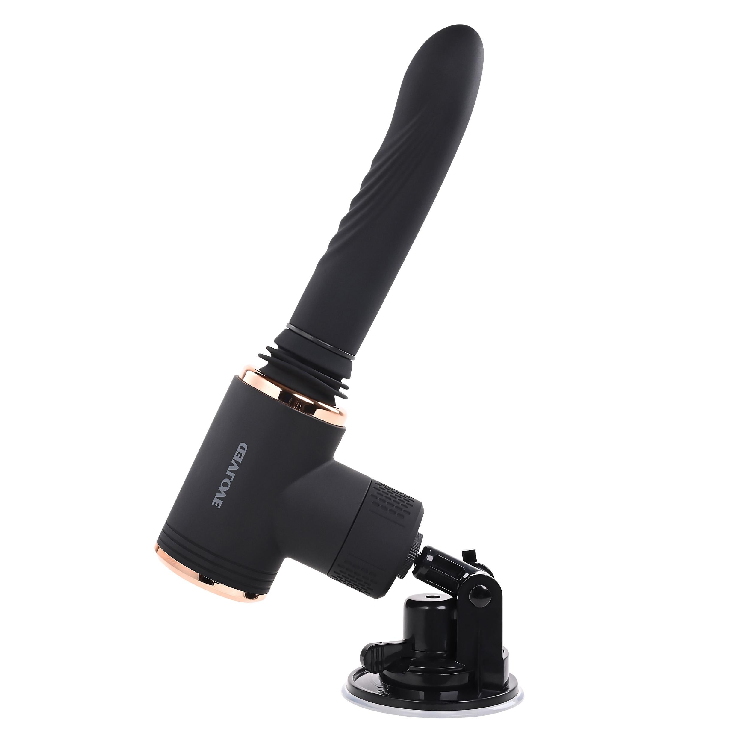 Too Hot to Handle Mountable Thrusting Personal Massager/Vibrator - Black