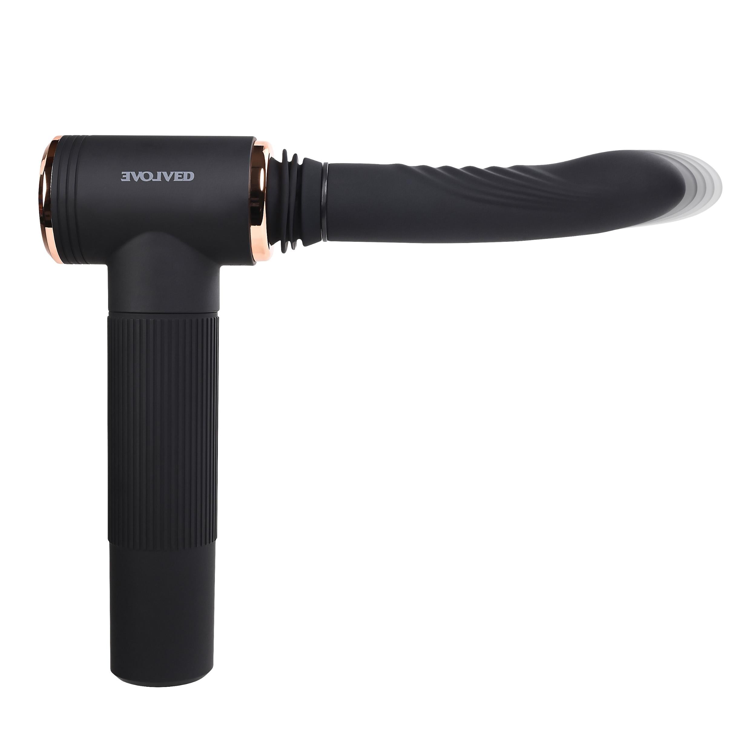 Too Hot to Handle Mountable Thrusting Personal Massager/Vibrator - Black