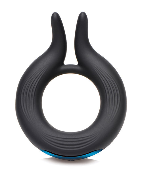 Trinity Men 10x Cock Viper Dual Stimulation Silicone Cock Ring - Black