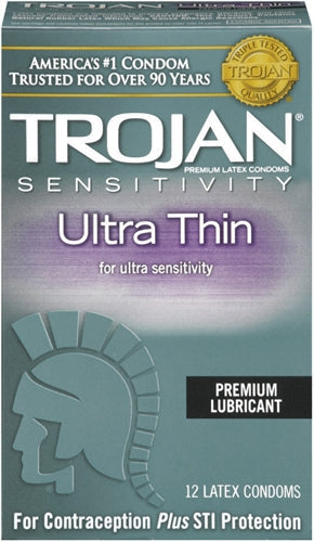 Trojan Sensitivity Ultra Thin Lubricated Condoms - Pack 12