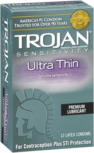 Trojan Sensitivity Ultra Thin Lubricated Condoms - Pack 12