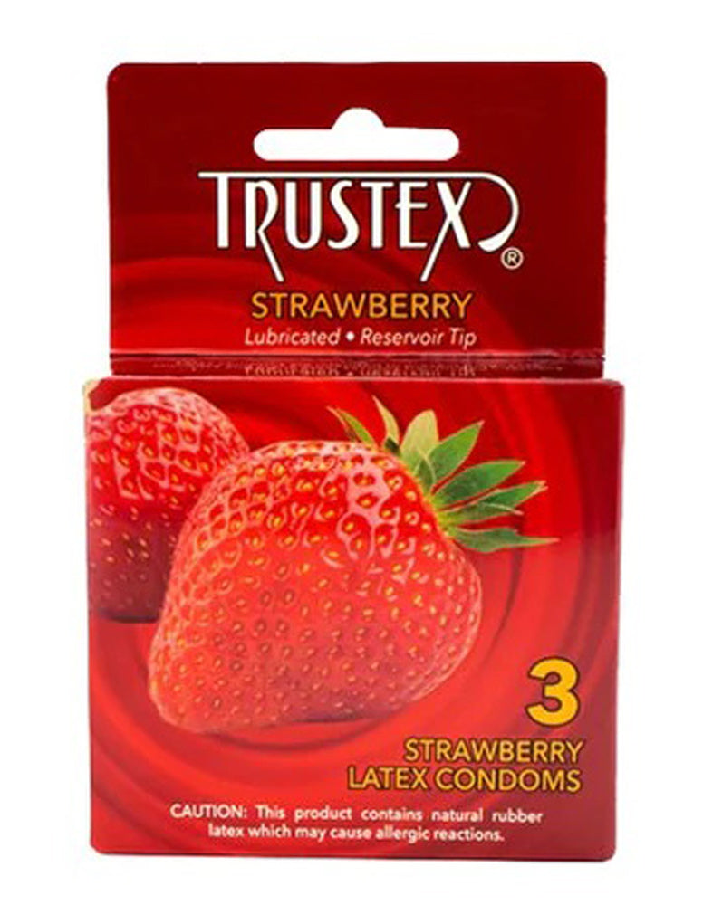 Trustex Flavored Lubricated Condoms Strawberry / 3